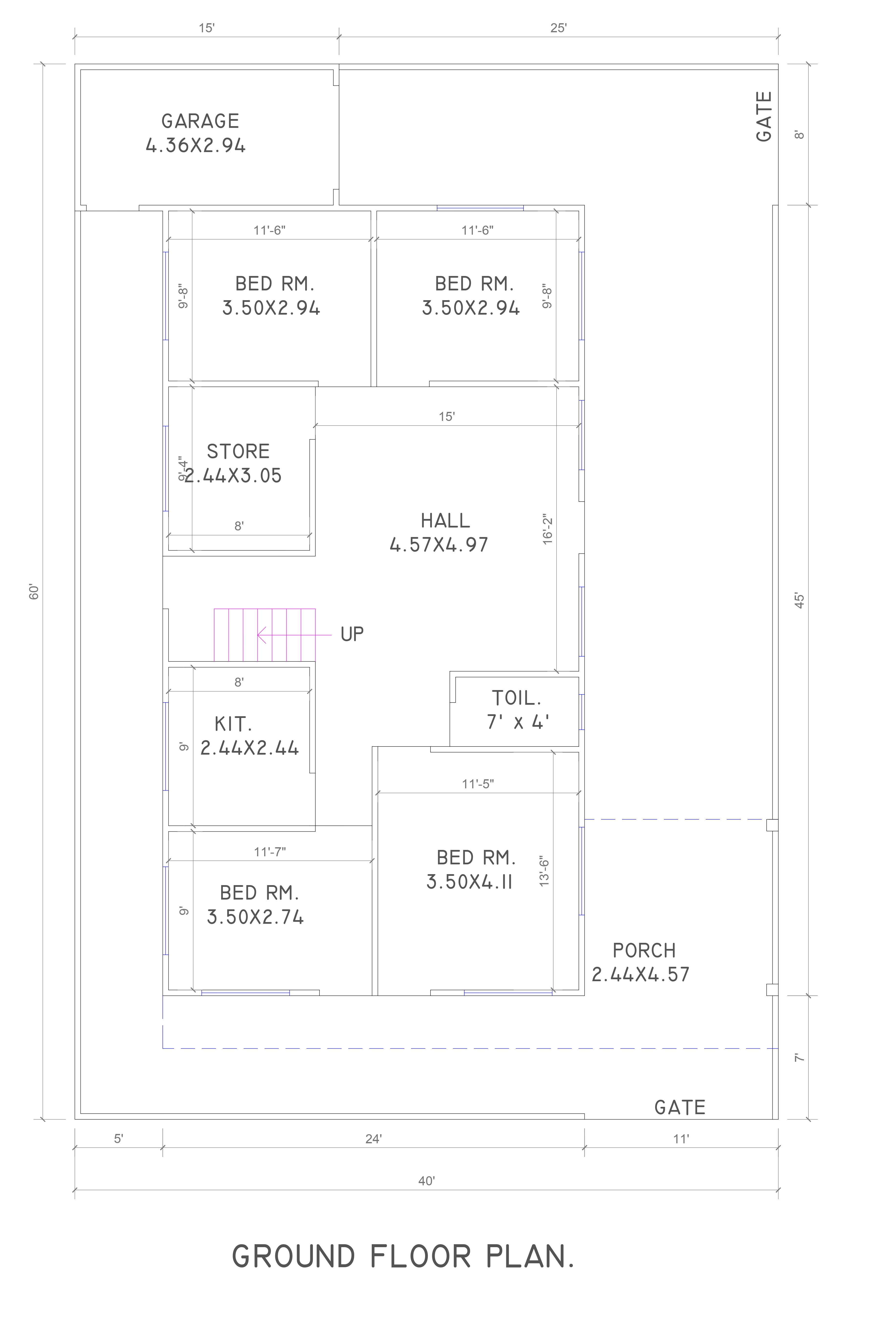 40x60 house map ground floor