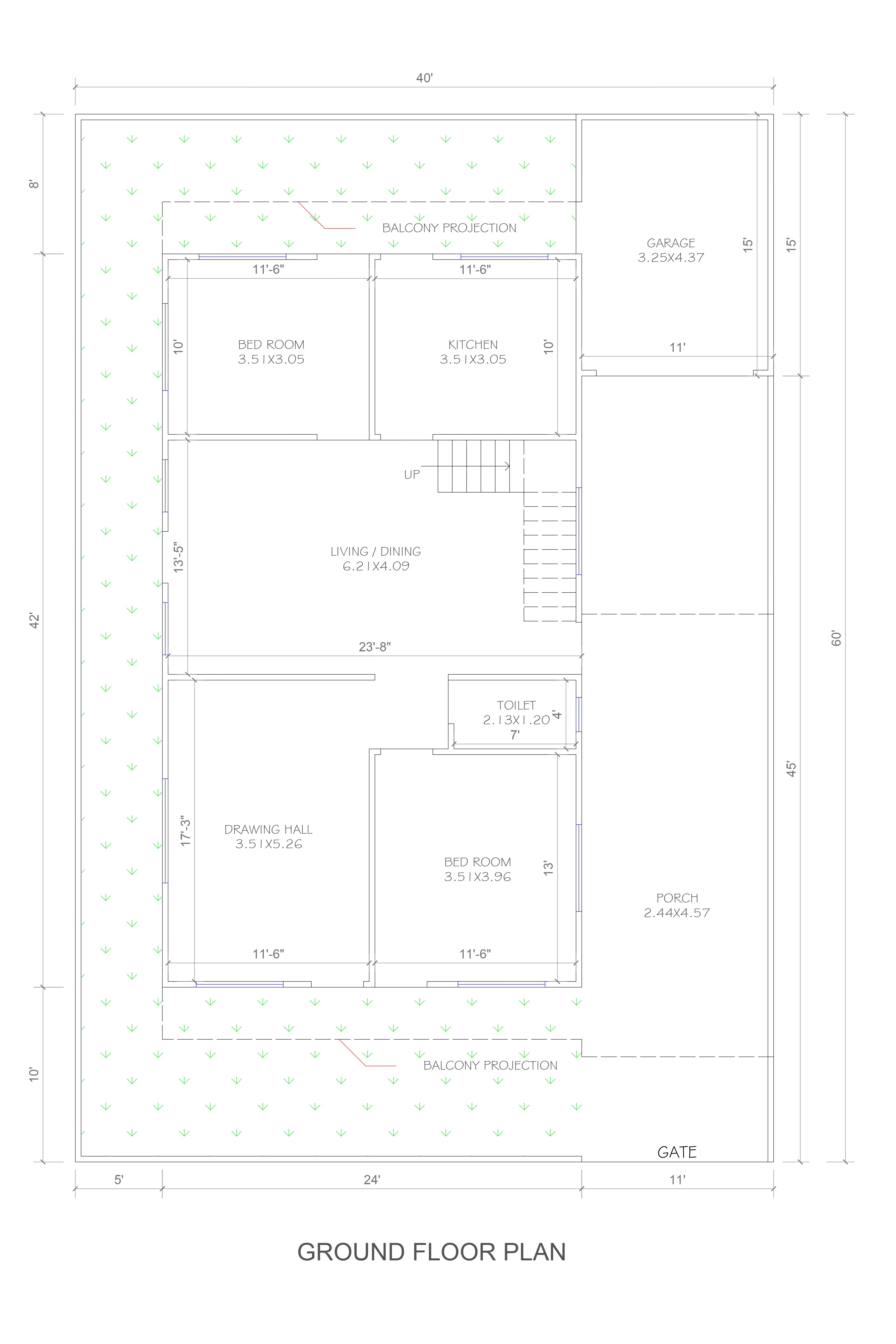 40x60 house map ground floor