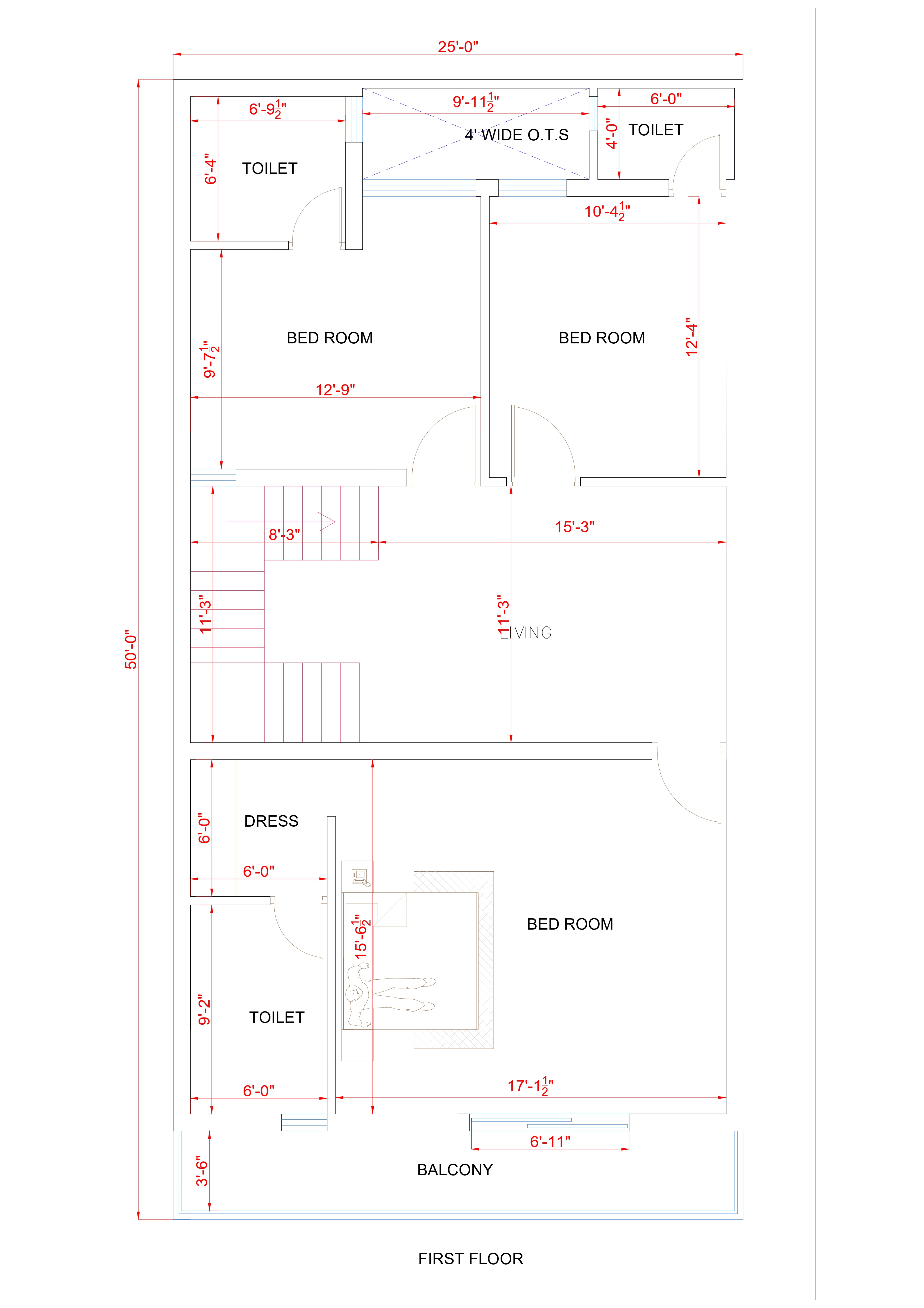 25x50 floor plan 