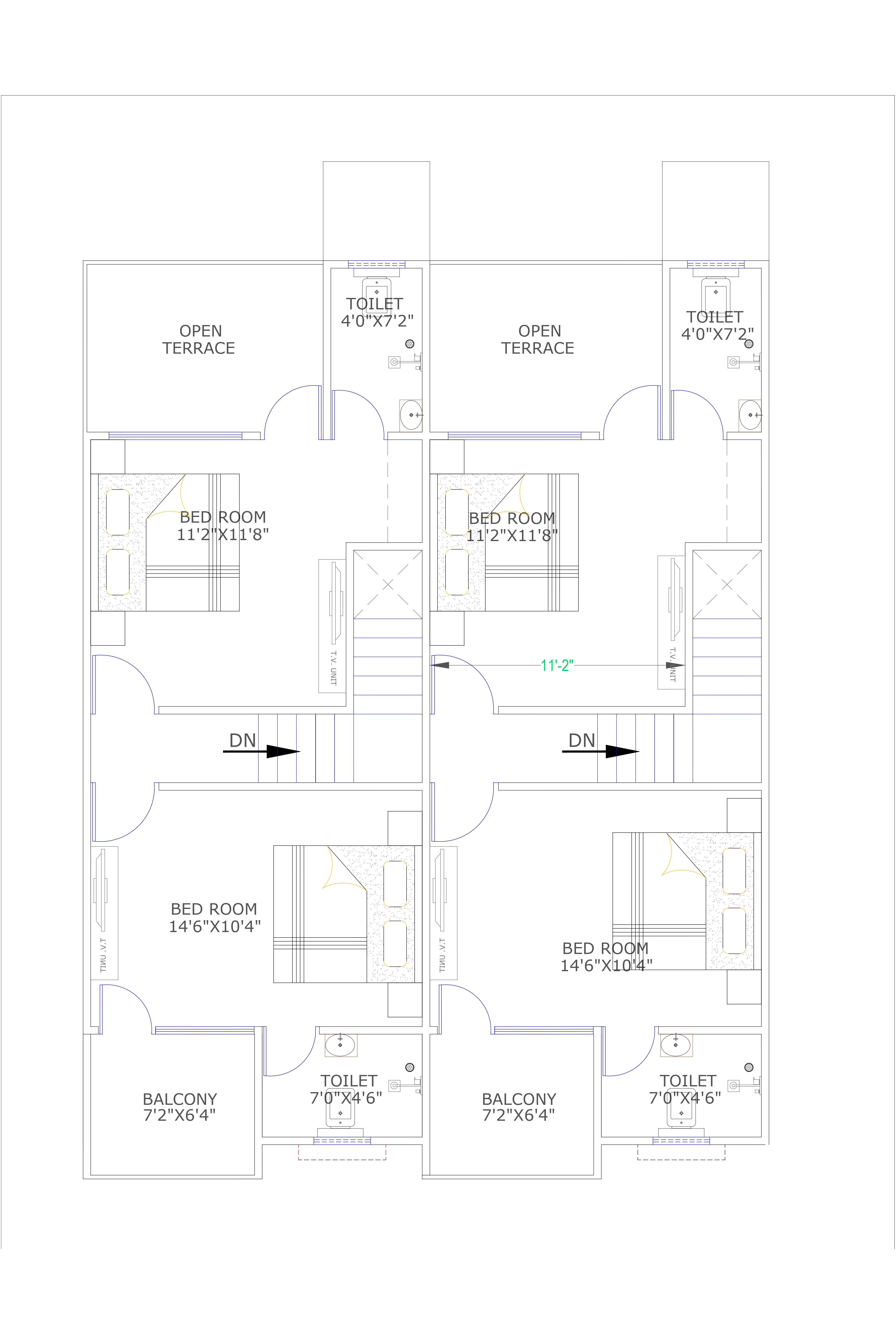 15x40 row house design