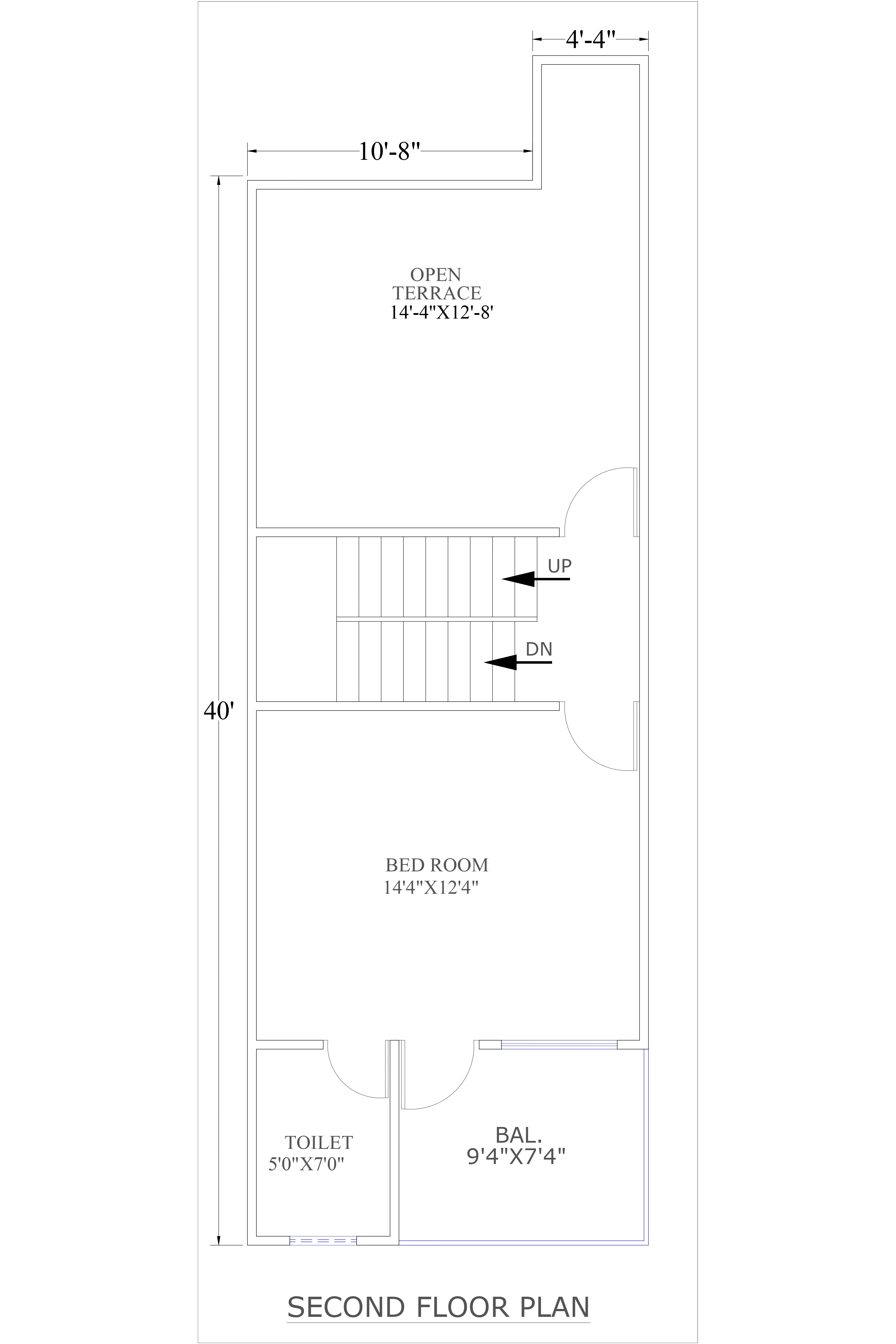 15x40 second floor plan