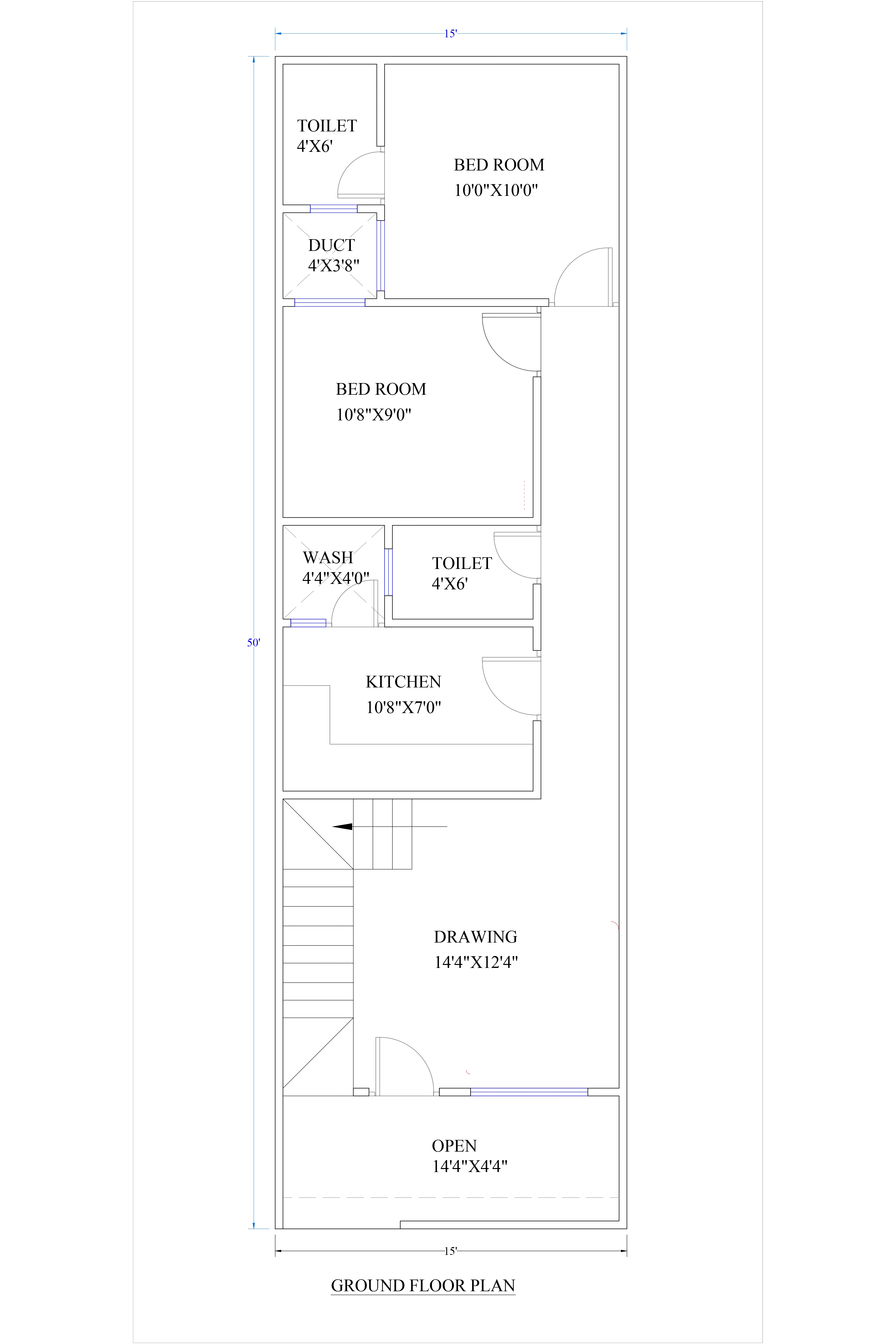 15x50 house plan