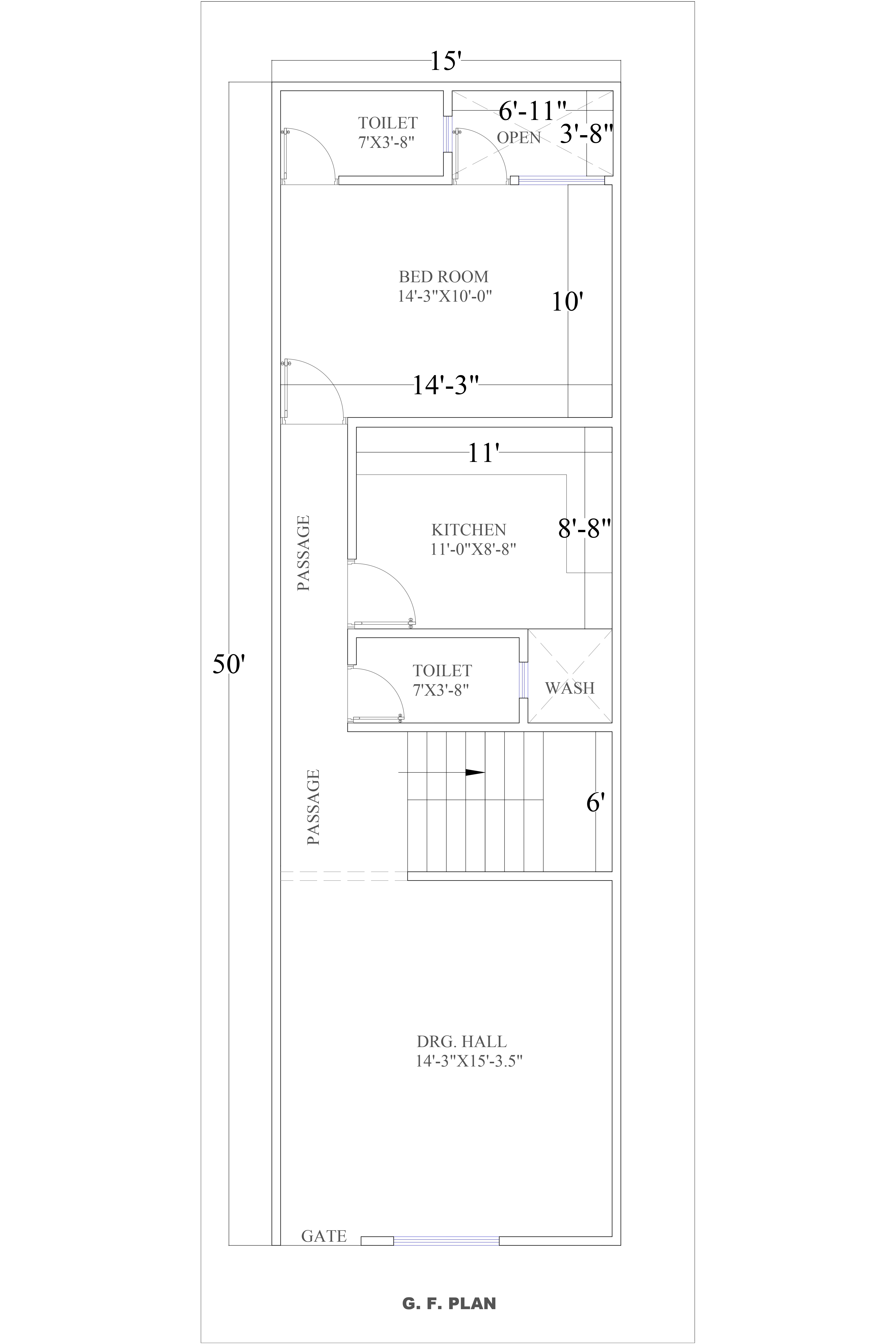15x50 house plan