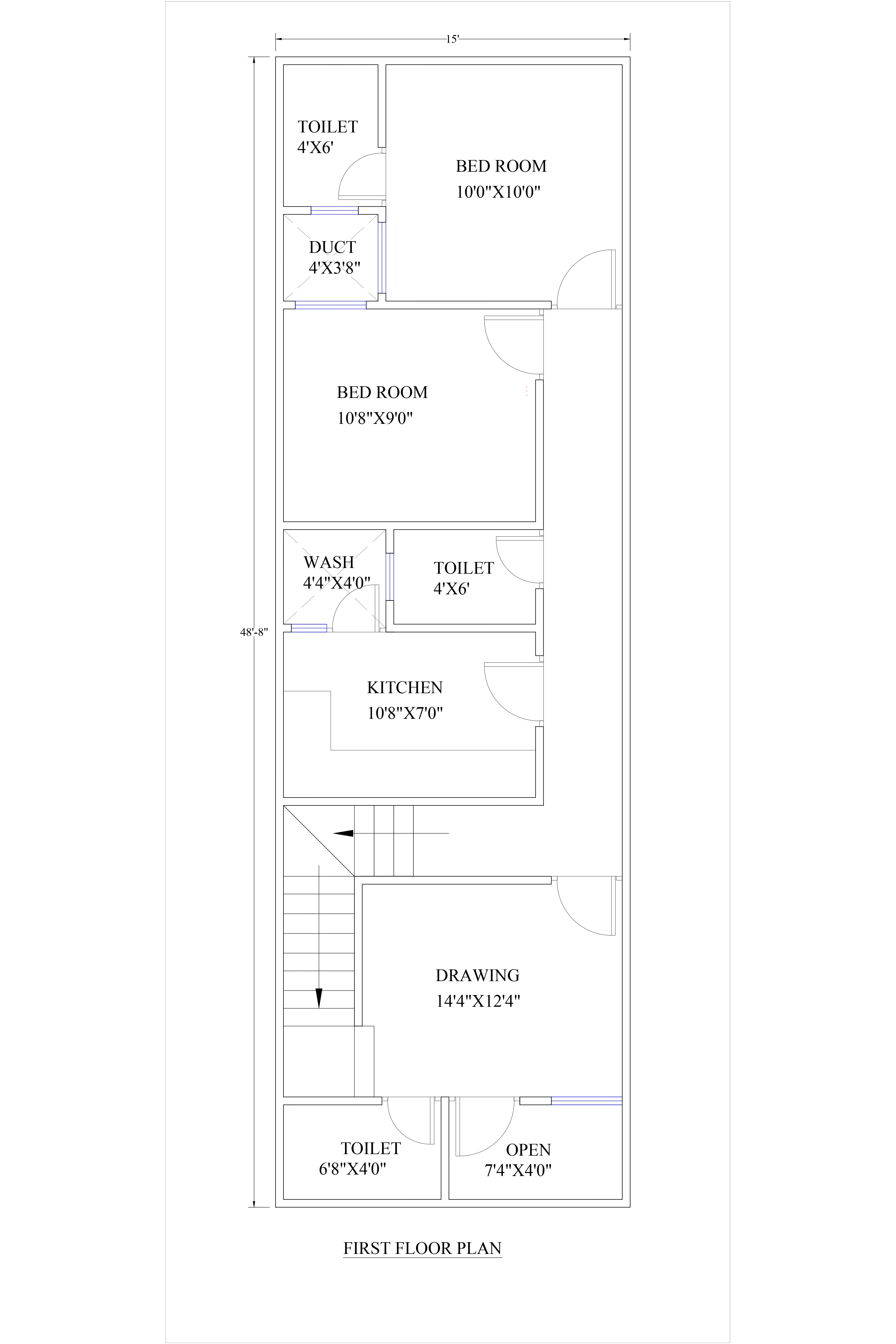 15x48 house plan